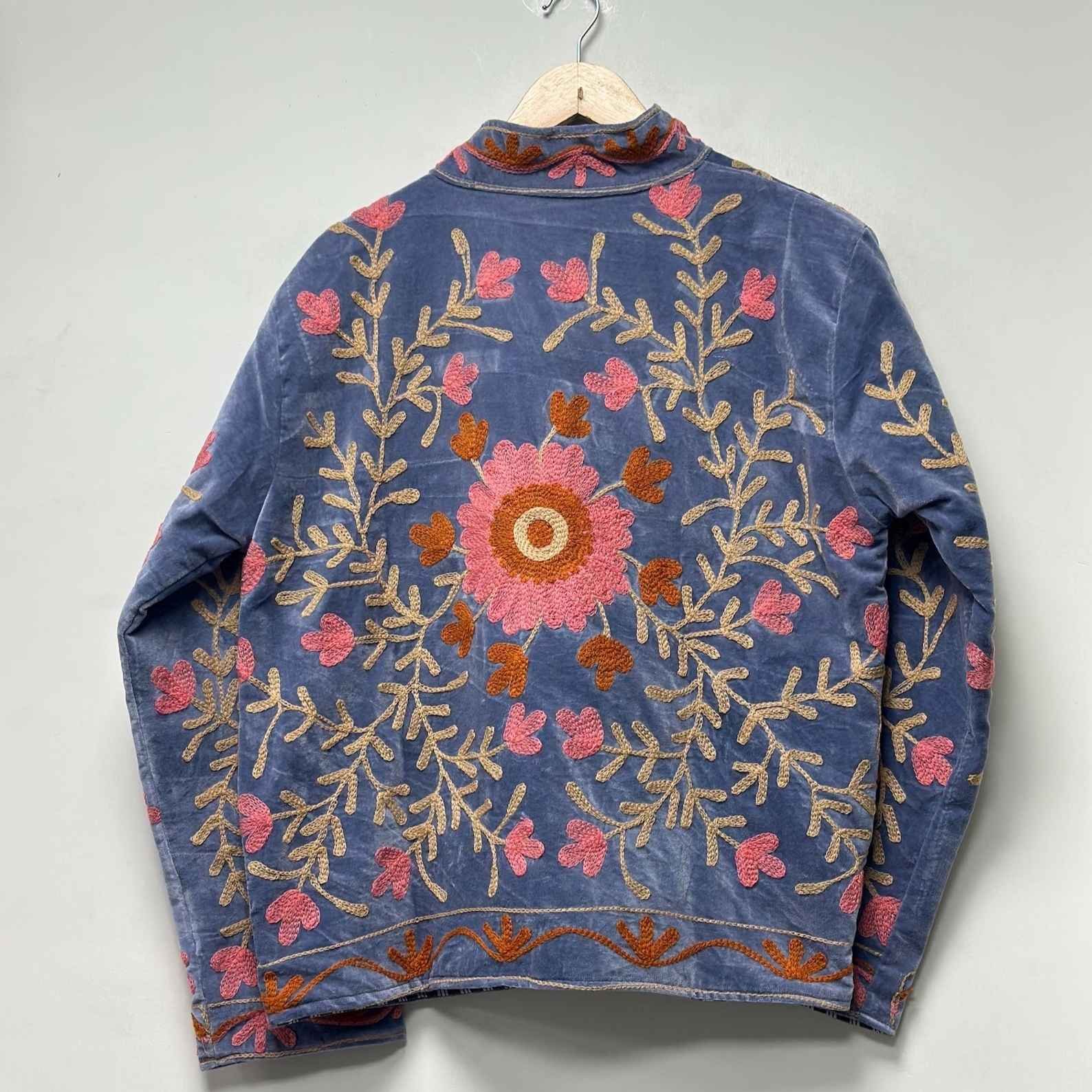 Floral Embroidered Velvet Suzani Jacket