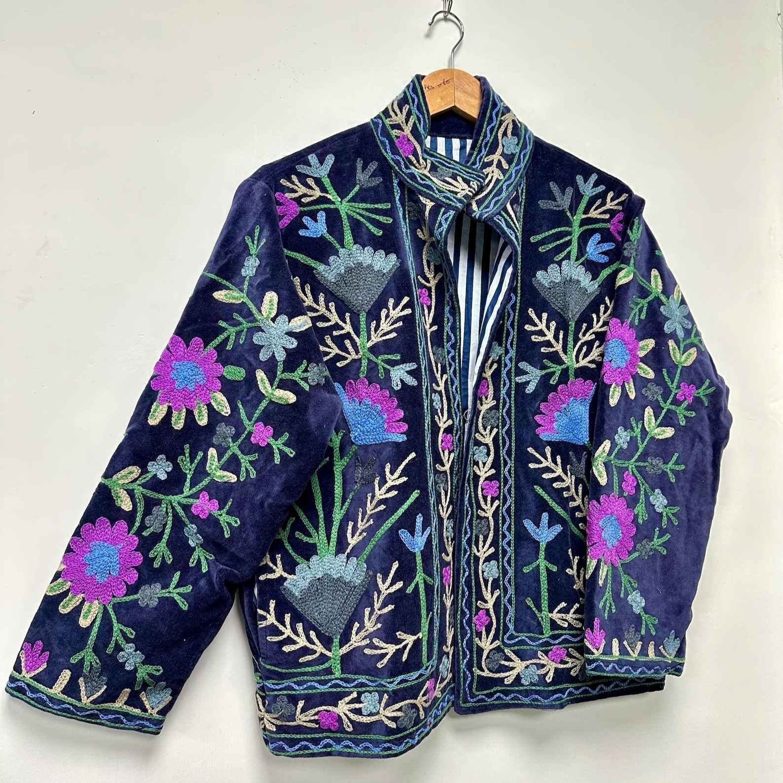 Hand Made Velvet Suzani Handmade Short Jacket