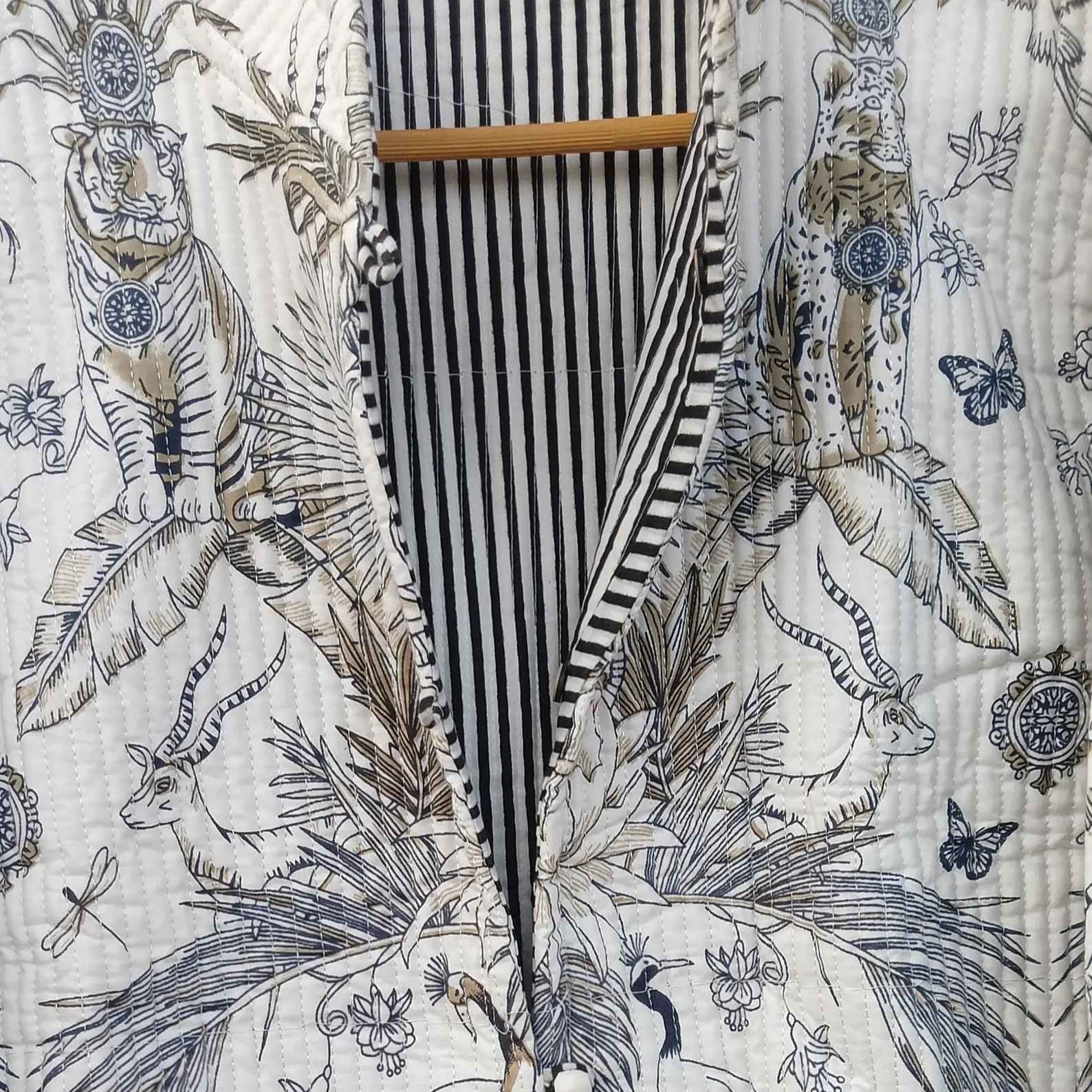 Handmade Block Print Quilted Jacket
